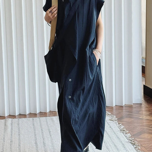 Load image into Gallery viewer, Women  Beige Ruffles Big Size Elelgant Long Dress New Stand Collar Short Sleeve Fashion Tide Spring Summer 2025 1DJ1406
