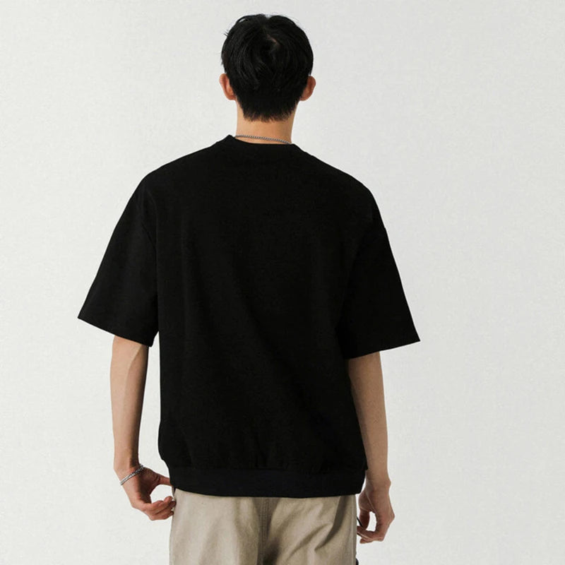 Male T-shirt New Korean Solid Color Simple Trendy O-neck Male Top Pullover Casual Half Sleeve 2025 Summer Tide 9W1301