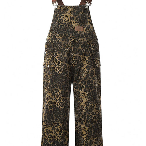 Load image into Gallery viewer, High Waist Leopard Print Denim Big Size Overalls Wide Leg Jeans New Women Trousers Fashion Tide Spring Autumn 2025 1DH9389
