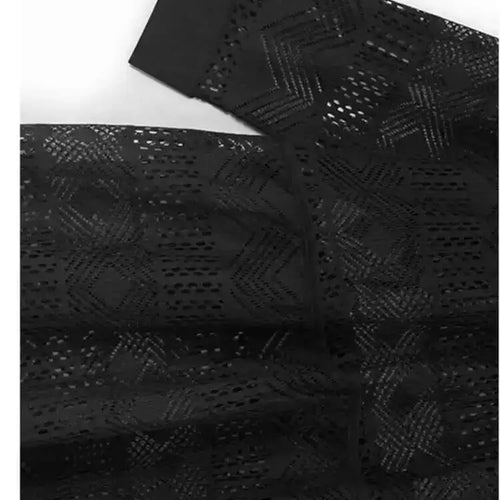 Load image into Gallery viewer, Women Black Lace Hollow Out Tassels Big Size Midi Shirt Dress New Lapel Long Sleeve Fashion Spring Autumn 2025 1DH8942
