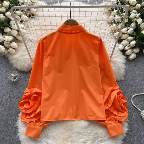 Load image into Gallery viewer, Vintage Solid Women Single Breasted Shirt Long Sleeve Bow Neck Office Lady Elegant Blouses Female Fashion Clothes 2023 Autumn
