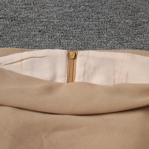 Load image into Gallery viewer, Women Khaki Pleated Slim Elegant Long Party Dress New Slash Neck Sleeveless Fashion Tide Spring Autumn 2025 CPG2992
