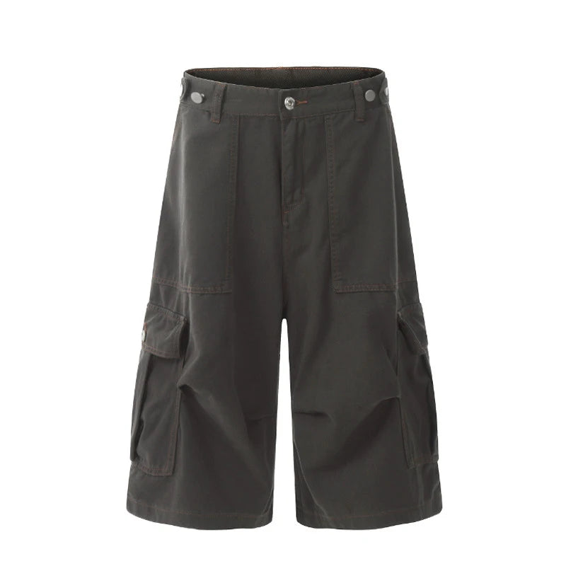 Men's Causal Cargo Pants New American Style Threedimensional Pocket Design Straight Leg Stylish Male Loose Bottoms 9W1859