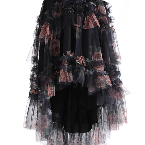 Load image into Gallery viewer, High Elastic Waist Apricot Mesh Irregular Ball Gown Half-body Skirt Women Fashion Tide New Spring Autumn 2025 1DJ1274
