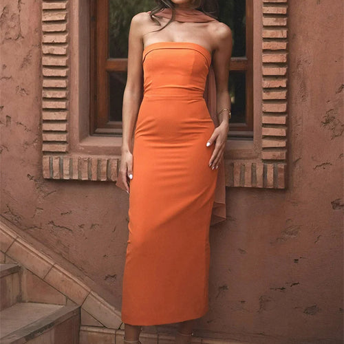 Load image into Gallery viewer, Scarf Collar Strapless Sexy Maxi Dress Women Gown Off-shoulder Sleeveless Backless Bodycon Club Party Long Dress 2025
