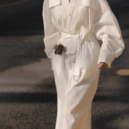 Load image into Gallery viewer, Solid Sheer Spliced Lace Up Casual Dresses for Women V Neck Long Sleeves Patchwork Pockets Fashion Dress Female New
