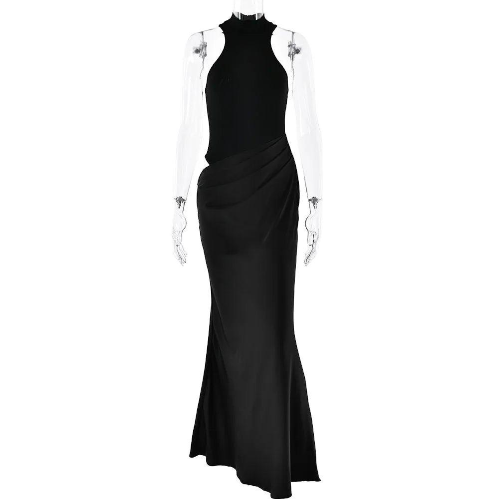 Women Sexy Party Club Evening Bodycon Sleeveless Long Dress Backless Soild Color Elegant Summer Dress