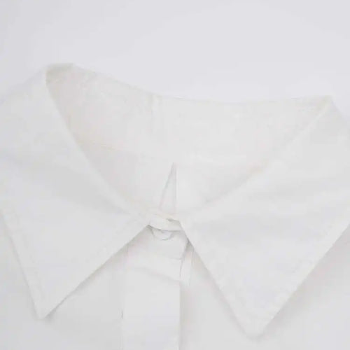 Load image into Gallery viewer, Women White Hem Elastic Big Size Elegant Blouse New Lapel Long Sleeve Shirt Fashion Tide Spring Autumn 2025 CPDB215
