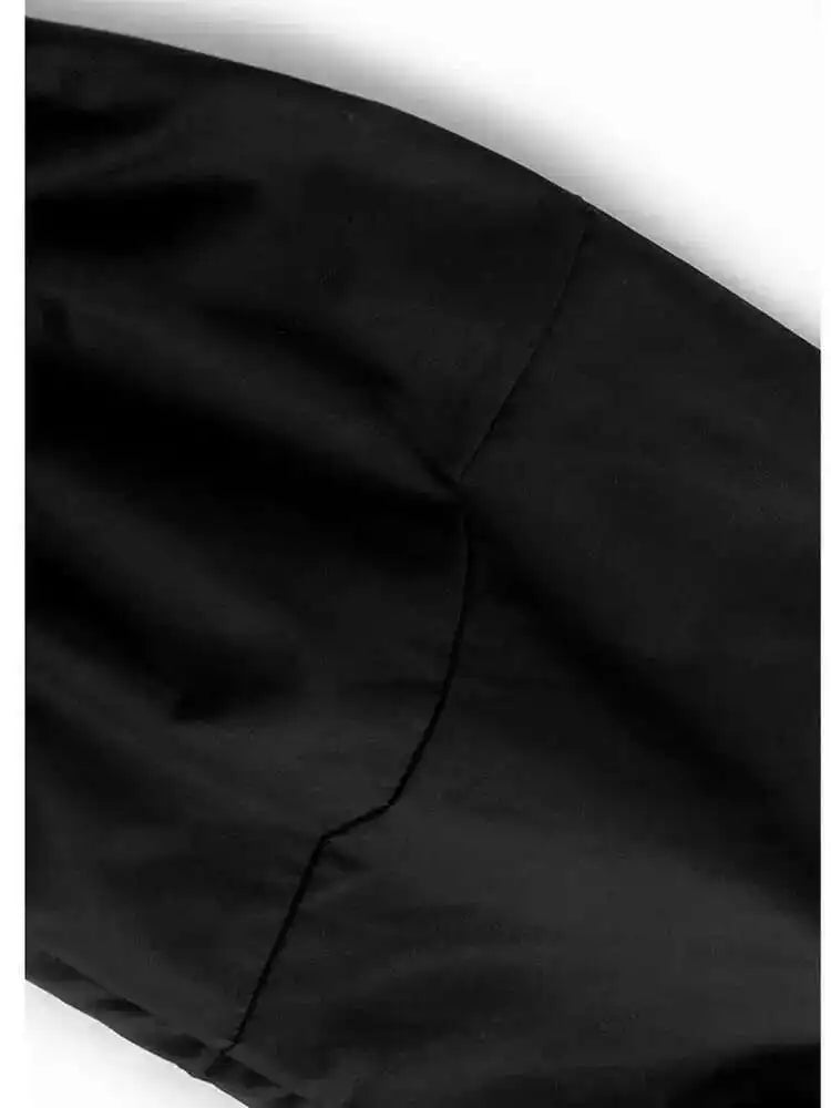 Women Black Cross Ribbon Big Size Casual Blouse New Lapel Long Sleeve Shirt Fashion Tide Spring Autumn 2025 1DH4579