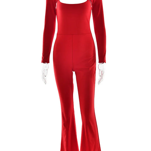 Load image into Gallery viewer, Fashion Stretch Tight Long Sleeve Top Strap Jumpsuit Set For Women Sexy Hollow Out Slim Two Piece Set Winter New2025 Set
