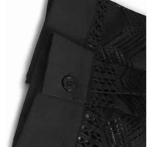 Load image into Gallery viewer, Women Black Lace Hollow Out Tassels Big Size Midi Shirt Dress New Lapel Long Sleeve Fashion Spring Autumn 2025 1DH8942
