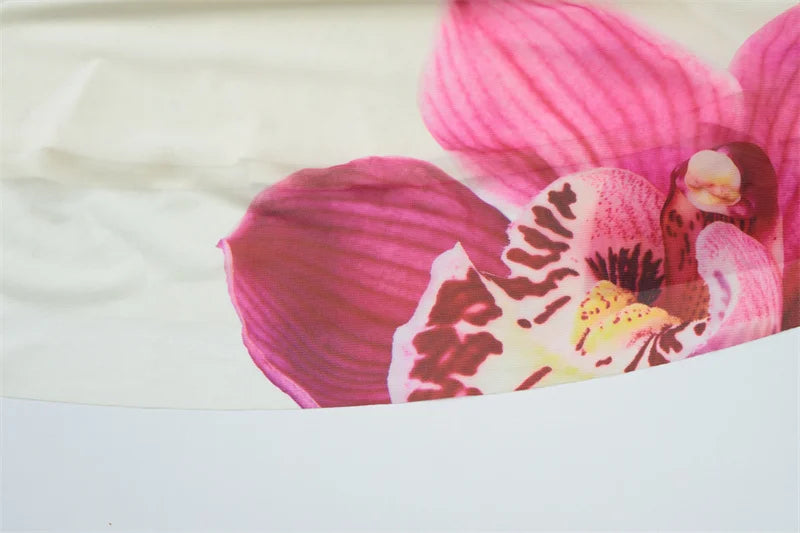 Floral Print Sexy Midi Dress Women Gown Summer New Strapless Off-shoulder Sleeveless Backless Irregular Ruffle Dress