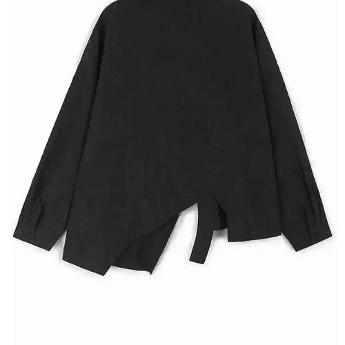 Load image into Gallery viewer, Women White Printed Irregular Big Size Pleated Blouse New Lapel Long Sleeve Shirt Fashion Tide Spring Autumn 2025 1DH8639
