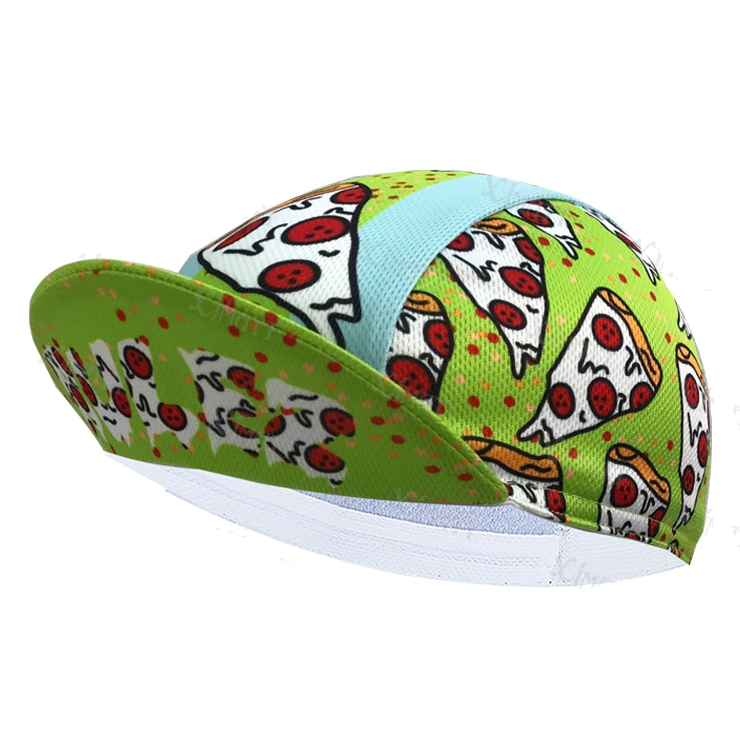 Classic  Retro Pizza Polyester Bicycle Women's And Men's Caps Green Quick Drying Breathable Apply To Road Bike Race