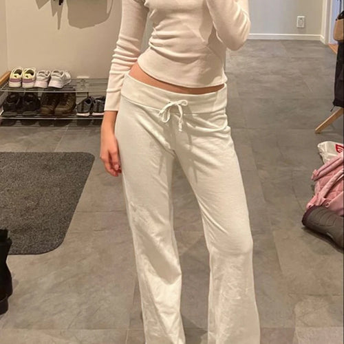 Load image into Gallery viewer, Casual Basic Low Waist Sweatpants Korean Fashion Pink Straight Leg Trousers Slim Gym Full Length Pants Outfits Kawaii
