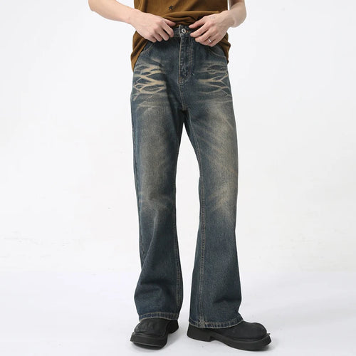 Load image into Gallery viewer, American Style Men&#39;s Wear Jeans Summer New Stylish Denim Micro Flare Pants High Street Deconstructed Trend 9C5981
