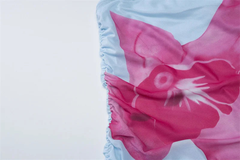 Off-shoulder Print Sexy Maxi Dress Women Gown Summer New Strapless Sleeveless Backless Bodycon Long Dress Elegant