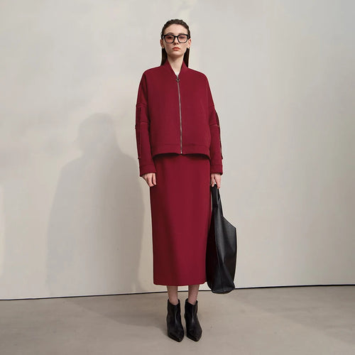 Load image into Gallery viewer, Women's Skirt 2025 Winter New Minimalist Solid Color Commuter Skirts For Woman Wool Long Versatile Clothing Female 12544047
