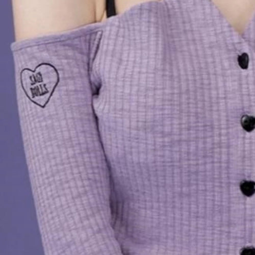 Load image into Gallery viewer, Slash Neck Y2k Aesthetic Embroidery Tshirts Purple Sweet Ruffled Women Slim Cropped Tees Vintage Harajuku Flare Sleeve T-shirt
