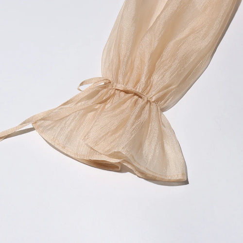 Load image into Gallery viewer, Solid Spliced Lace Up Loose Blouses For Women Slash Neck Long Sleeve Casual Shirts Female Fashion Style Clothes New
