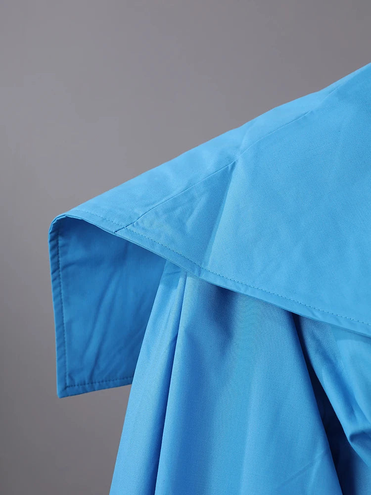 Women Black Irregular Shirt Dress New Lapel Lartern Long Sleeve Belt Waist Loose Fashion Tide Spring Autumn 2025 1DH2257