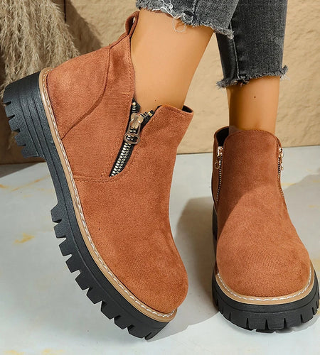 Boots 2025 New Autumn Winter Boots Women's Winter Shoes Zipper Ankle Boots Women Heels Botas Mujer Short Botines Shoes Woman