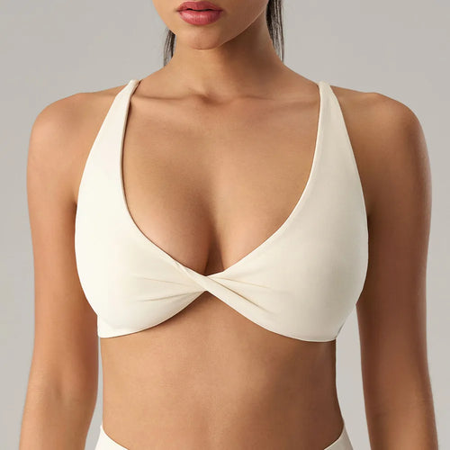 Load image into Gallery viewer, Oblique Shoulder Yoga Bra Women&#39;s Beautiful Back Gym Sports Underwear Hollow out Back Running Fitness Vest Push Up Workout Top
