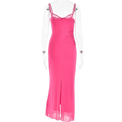 Load image into Gallery viewer, Elegant Spaghetti Strap Backless Sexy Maxi Dress For Women Fashion Two Layer Mesh Sleeveless Bodycon Club Party Dress
