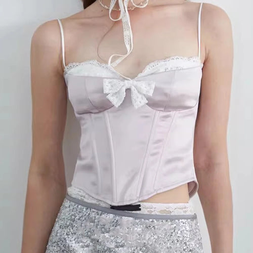 Load image into Gallery viewer, Hit Color Slimming Spliced Lace Vests For Women Strapless Sleeveless Tunic Temperament Vests Female Fashion Style
