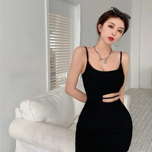 Load image into Gallery viewer, Sexy Bodycon Bcakless Slip Mini Dress White Summer Sundress Korean Fashion Spaghetti Strap Short Dresses Women New In
