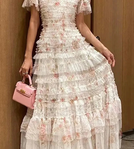 Hit Color Slimming Mesh Dresses For Women V Neck Short Sleeve High Waist Temperament Dress Female Fashion Style New