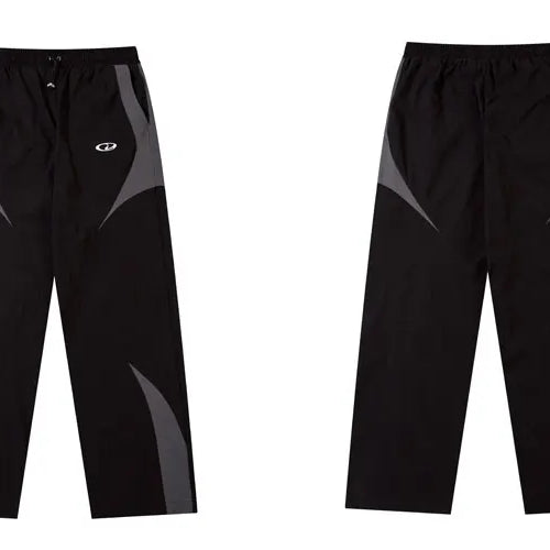 Load image into Gallery viewer, Men Vintage Black Sports Pants Y2K Vintage Patchwork Joggers Baggy Pants Hip Hop Casual Drawstring Waist Quick Drying Trousers
