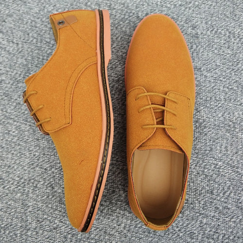 Load image into Gallery viewer, Spring Suede Leather Men Shoes Oxford Casual Shoes Classic Sneakers Comfortable Footwear Dress Shoes Large Size Flats
