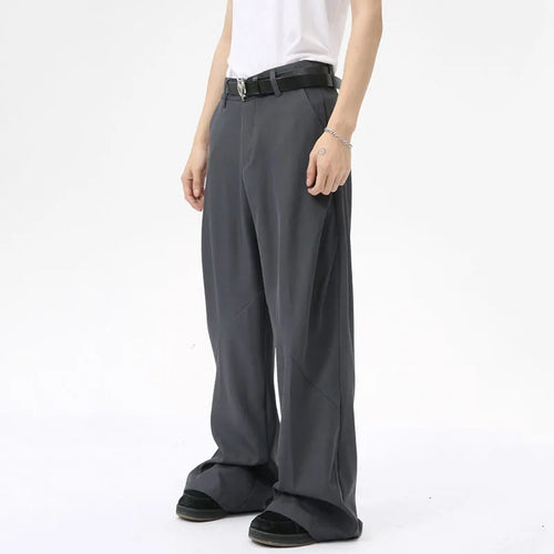 Load image into Gallery viewer, Minimalist Men&#39;s Suit Pants Business Casual Pleated Solid Color Straight Loose Trousers Wide Leg Droop Male Bottom 9C7025
