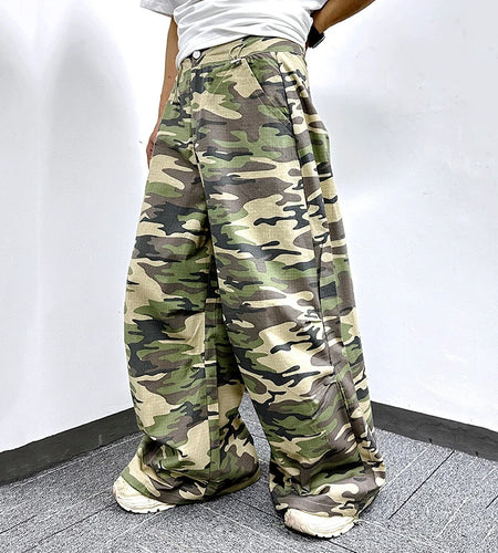 Men's Cargo Pants New American Street Style Loose Straight Legs Elastic Waist Design Male Casual Summer Trousers 9W1785