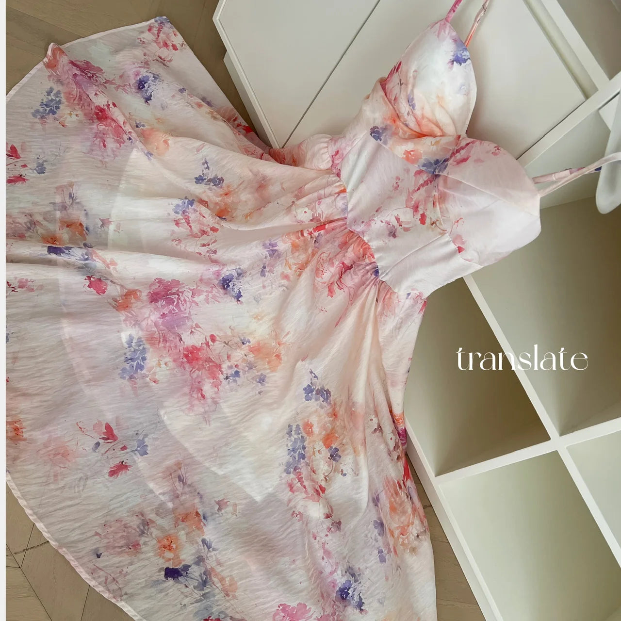 Summer French Blue Pink Flower Slim Backless Slip Long Dress Women Vintage Elegant Sexy Sleeveless High Waist Party Dress Ladies