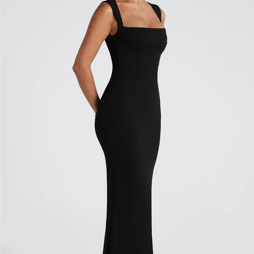 Load image into Gallery viewer, Square Collar Sleeveless Sexy Maxi Dress For Woman Fashion Spring Summer New High Waist Bodycon Club Party Long Dress
