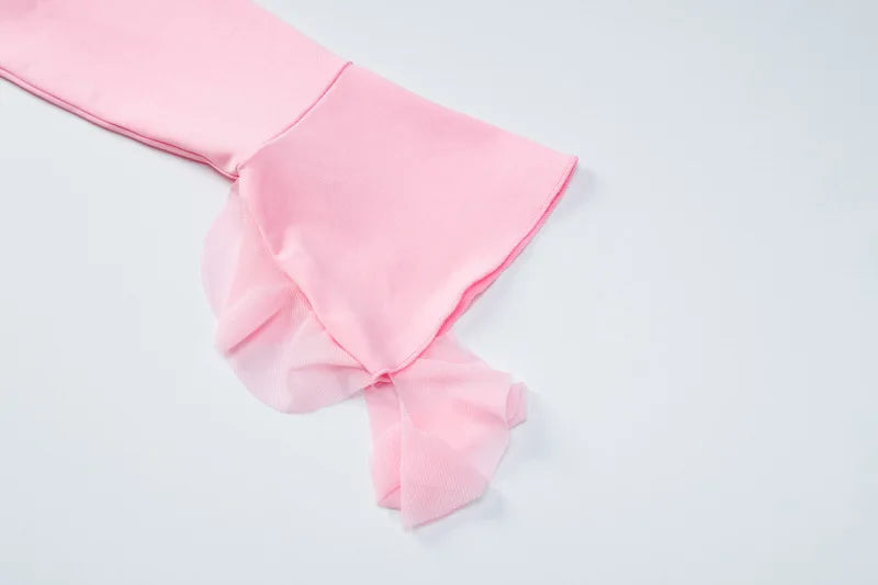 Elegant Halter 3D Flower Two Piece Sets Women Fashion Off-shoulder Tops And Maxi Skirt Matching Sets Bodycon Sexy Dress