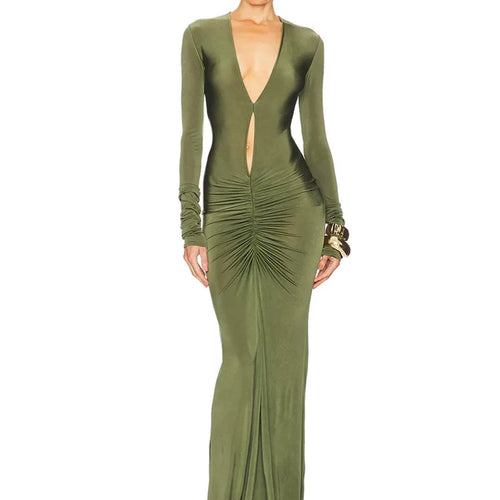 Load image into Gallery viewer, Elegant Long Sleeved Hollow Out Bodycon Party Club Evening Dress For Women Winter 2025 Sexy Slim Elastic Female Vestido
