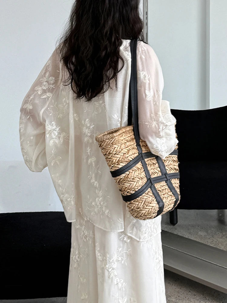 Apricot Shirt Embroidery Thin Skirt Two Pieces Suit New V-Neck Long Sleeve Women Fashion Tide Spring Summer 2025 1DJ1241