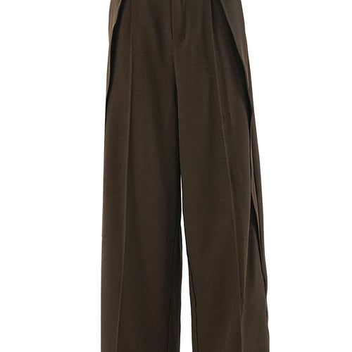 Load image into Gallery viewer, High Waist Brown Pleated Shaped Long Wide Leg Elegant Pants New Trousers Women Fashion Tide Spring Autumn 2025 CPG2118
