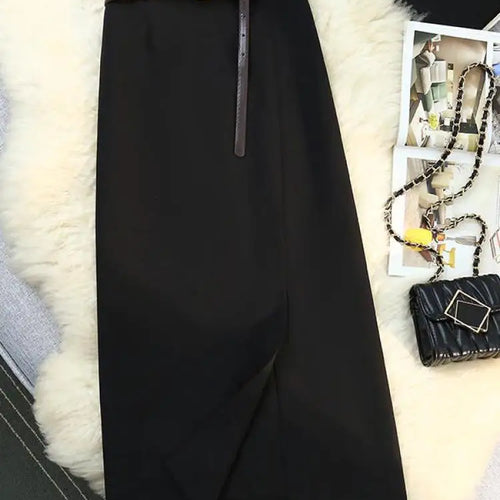 Load image into Gallery viewer, Black Blue Elegant Temperament High Waist Long Skirt Women Summer Khaki Club Party Slim Split Skirts Streetwear 2024 Fashion New
