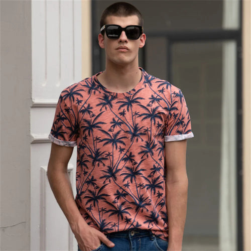 Load image into Gallery viewer, Hawaii Style T-shirts Men O-neck Casual High Quality Beach Mens T Shirt New Summer 100% Cotton Printed Top Tees Men
