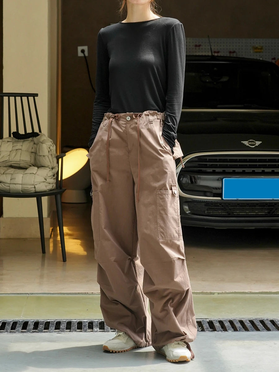 Women White Brief Backlesss Elegant Slim T-shirt New Round Neck Long Sleeve Fashion Tide Spring Summer 2025 1DJ1477