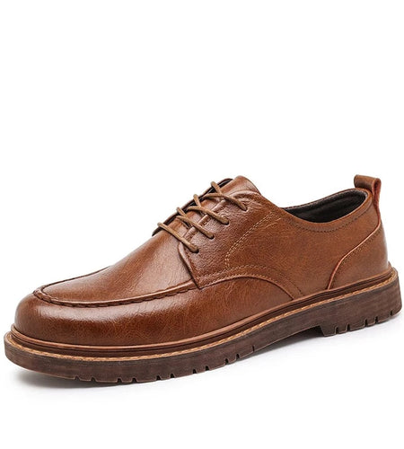 Leather Shoes Luxury Breathable Men's Business Fashion Casual Ventilate Split Leather Comfortable Working Office Shoes