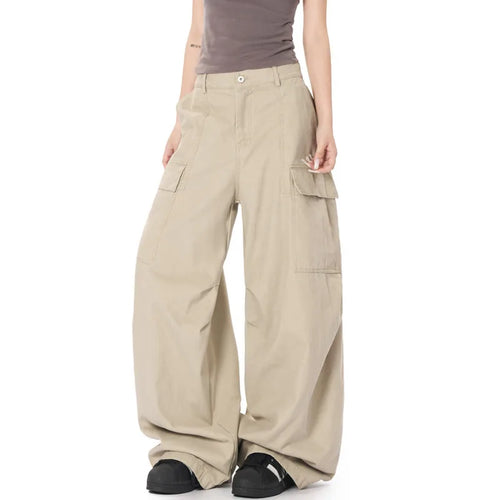 Load image into Gallery viewer, Men's Cargo Pants New American Style Straight Wide Leg Stylish Solid Color Multi Pockets Trendy Male Causal Bottoms 9W1930
