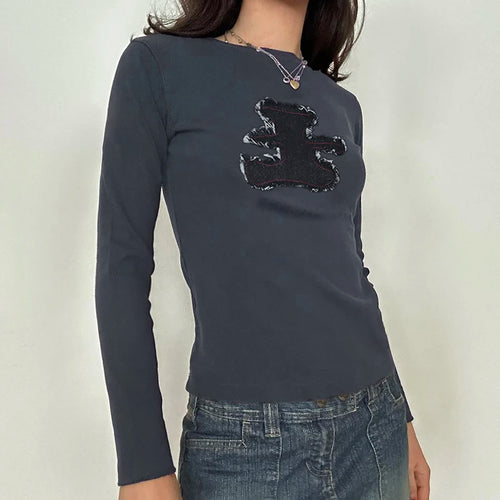 Load image into Gallery viewer, Harajuku Cartoon Long Sleeve Tee Shirt Women Y2K Korean Retro Skinny Women Tops Appliques T shirt Kawaii Clothes
