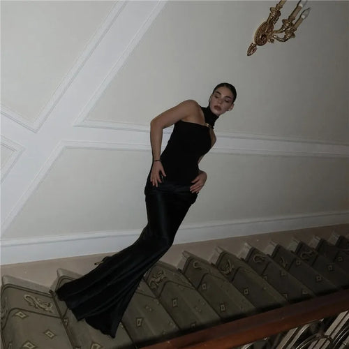 Load image into Gallery viewer, Turtleneck Basic Knit Tank Tops Women Vest Pullovers Metal Ring Camisole Sleeveless Skinny Knitted Tops Y2K Cropped Top
