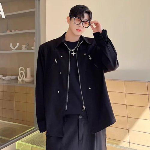 Load image into Gallery viewer, Male Shirts New Trendy Long Sleeve Men Shirt Multi Zipper Design Loose Casual Men's Single Breasted Clothing Trend 9W1400
