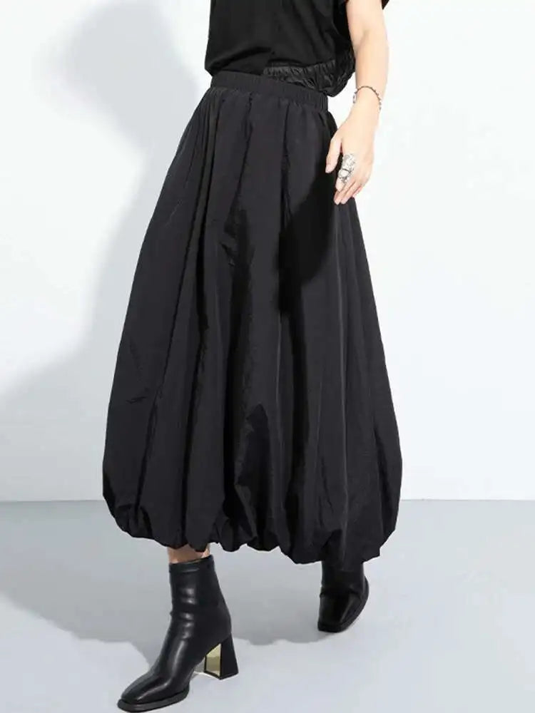High Elastic Waist Black Brief Pocket Long Elegant Bud Half-body Skirt Women Fashion Tide New Spring Autumn 2025 1DH7170